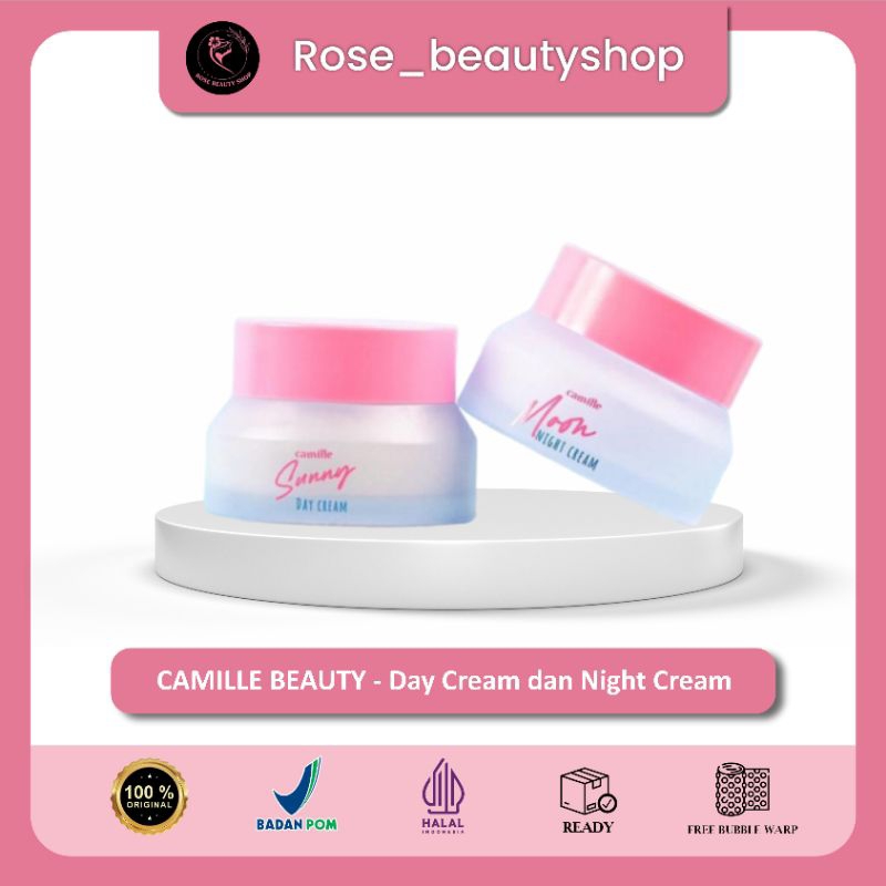 CAMILLE BEAUTY Sunny Day Cream & Moon Night Cream 25gr By Camille Beauty - Cream Wajah Pagi Dan Mala