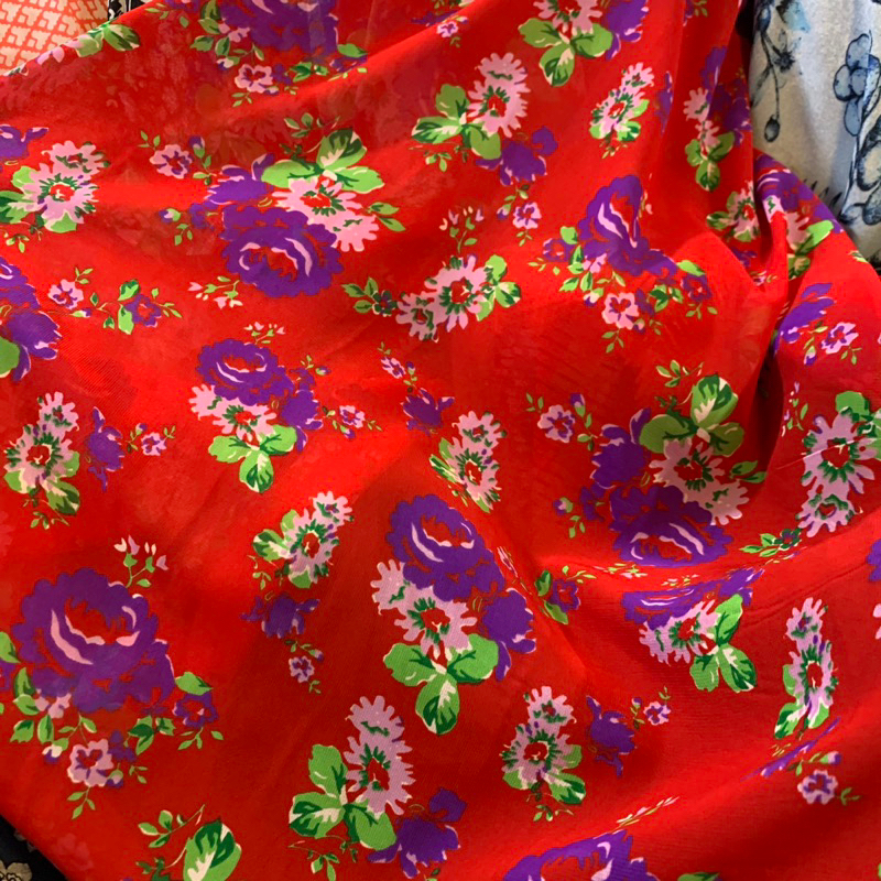 kain sifon motif - kain bahan sifon bunga - kain sifon ceruty - kain ceruty motif bunga