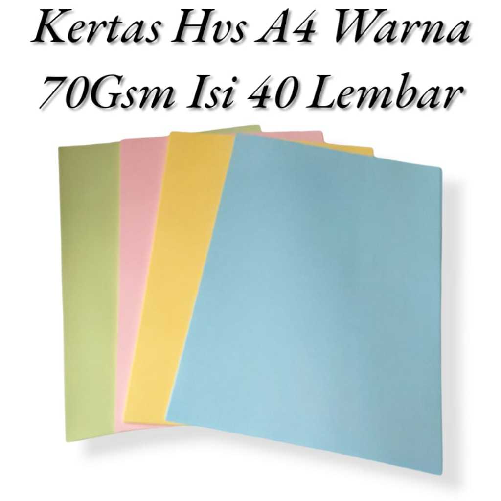 

SIDU HVS A4 WARNA 70 GSM / COPY PAPER A4 WARNA ISI 40 LEMBAR