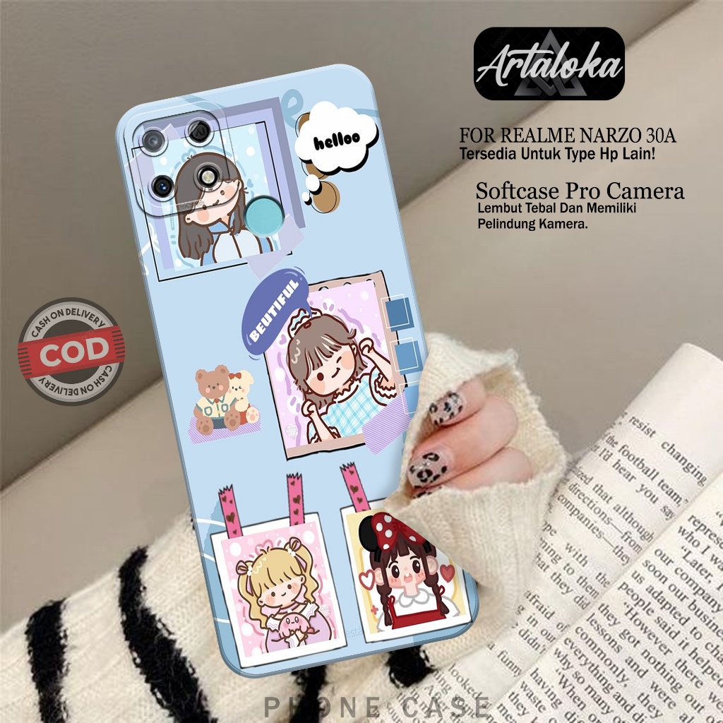 Case Hp Realme Narzo 30A Fashion Case Kartun Lucu Case Realme Narzo 30A Silikon TPU Pro Camera Casin