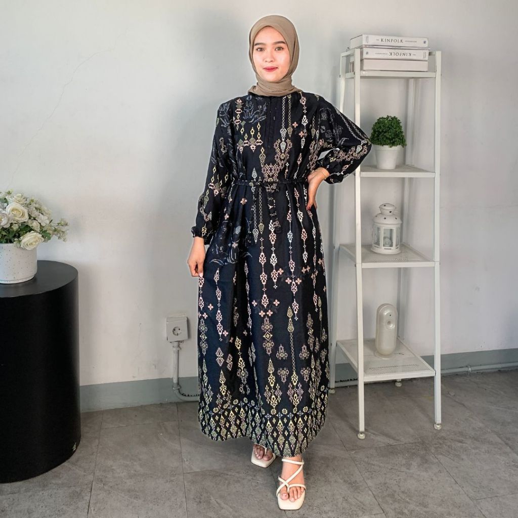 GAMIS FATIMA SATIN SILK | GAMIS SILK BUSUI MEWAH | DRESS KONDANGAN PESTA KEKINIAN