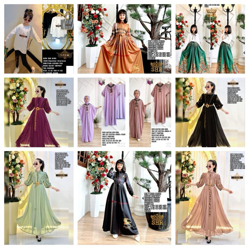 Readynew ori SHR3in1set(kaftan+inner+pashmina)gece batu+maxy rajut keong+3in1set(blus+leging+tas)max