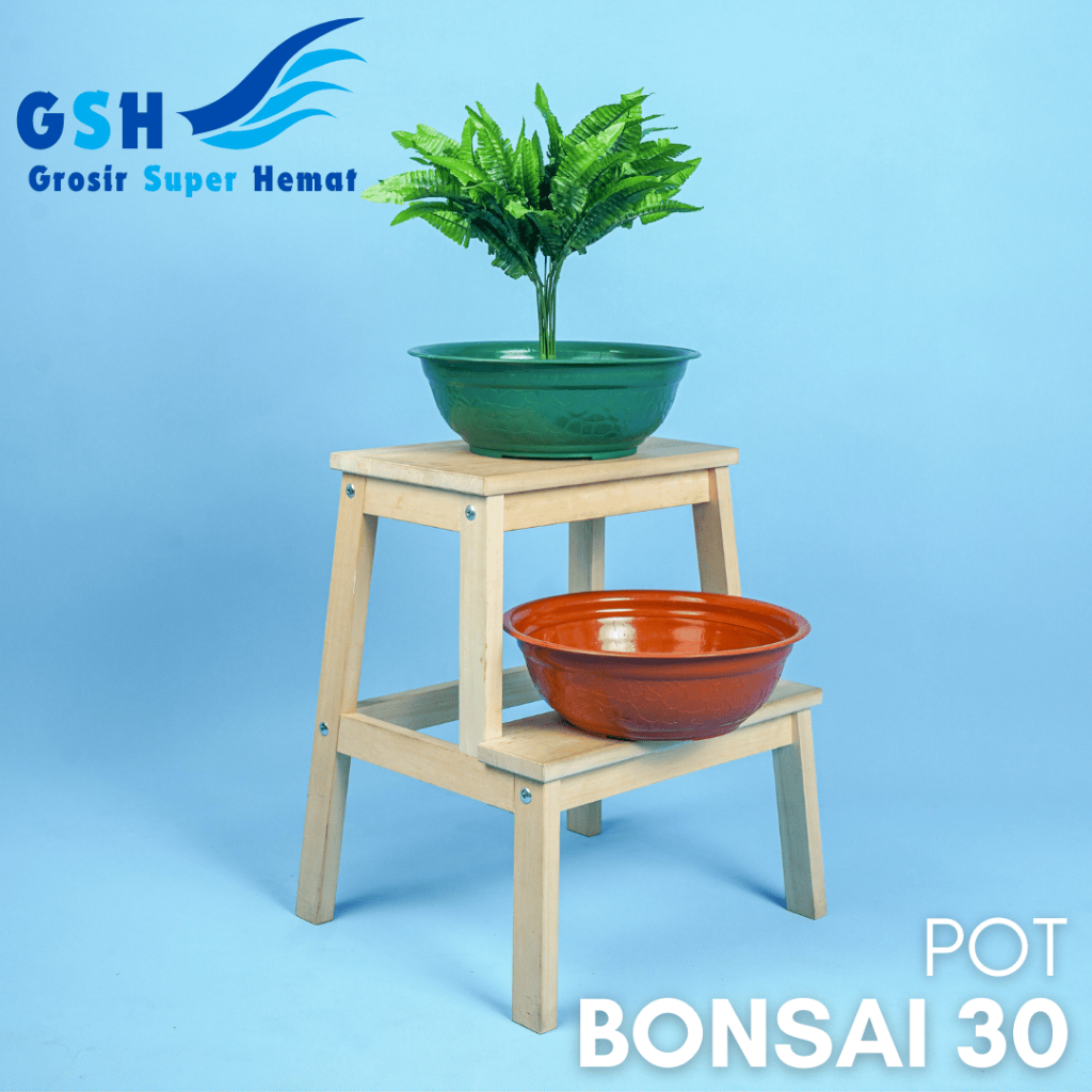 GSH - Pot Bonsai Bulat 30 (Isi 3-6-12 pcs) High Way Motif Batu Alam Ukuran Besar Premium Tempat Bibi