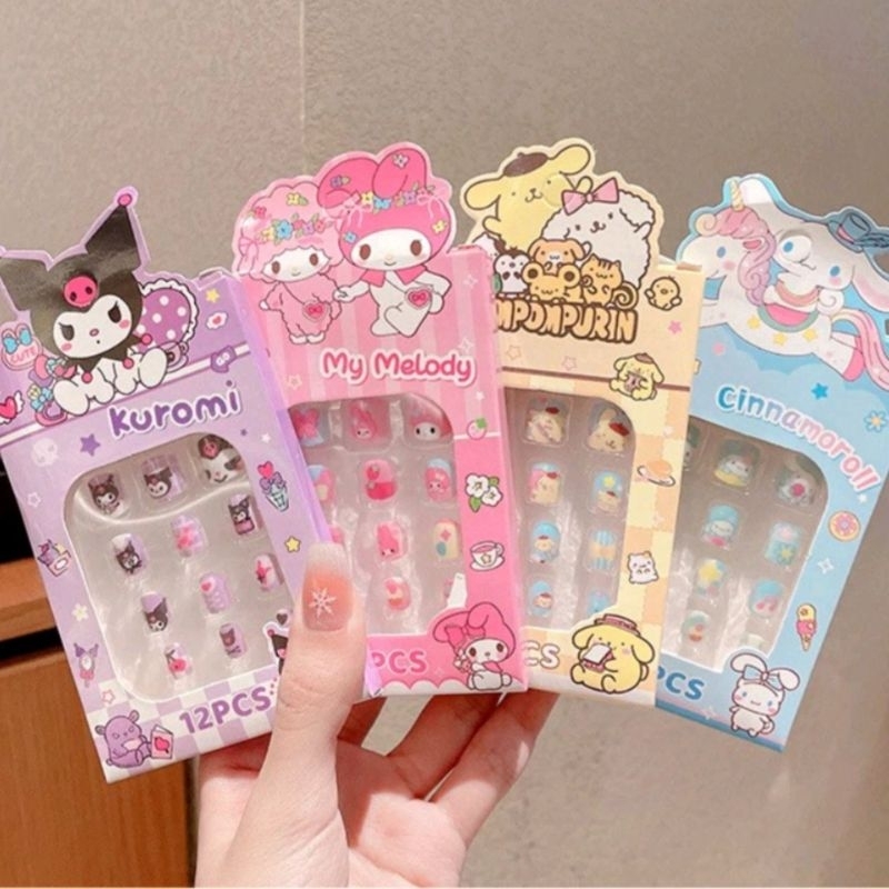 Kuku Palsu Edisi Natal Anak Dewasa Fake Nail Art Mainan Xmas Santa Merry Christmas