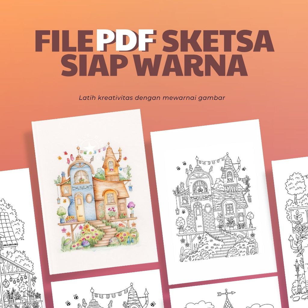

Buku sketsa gambar siap warna lembar mewarnai worksheet anak dan dewasa
