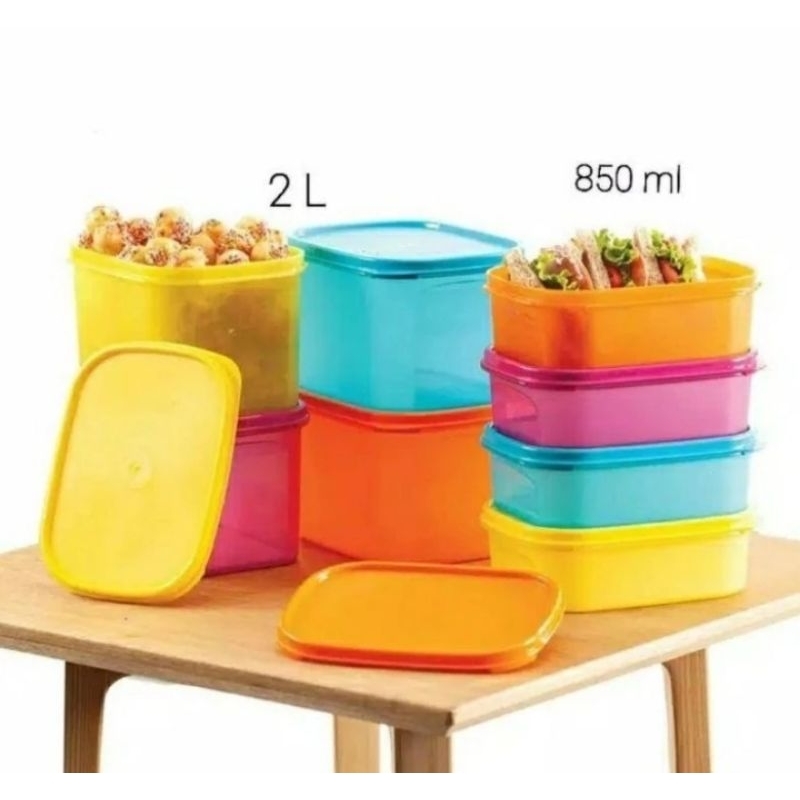 colorful rectangular tupperware