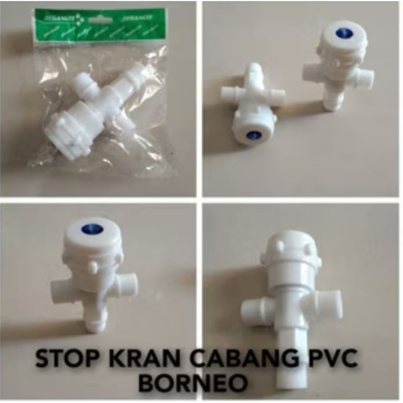 Stop kran cabang plastik / Stop kran T plastik / Stop kran