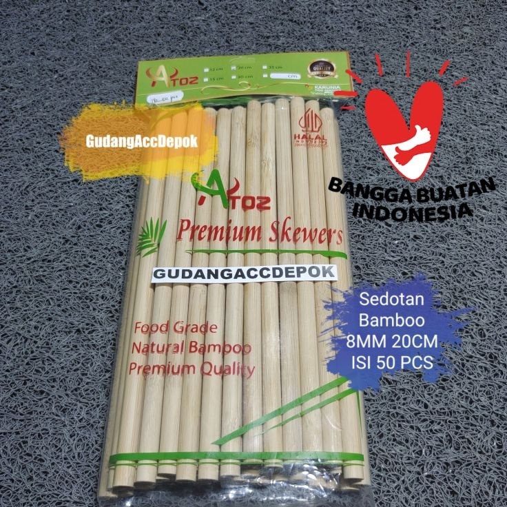Promo SEDOTAN BAMBOO 8MM X 2CM ISI 5 PCS MEREK ATOZ PREMIUM  SEDOTAN ASLI BAMBU 8X2 CM