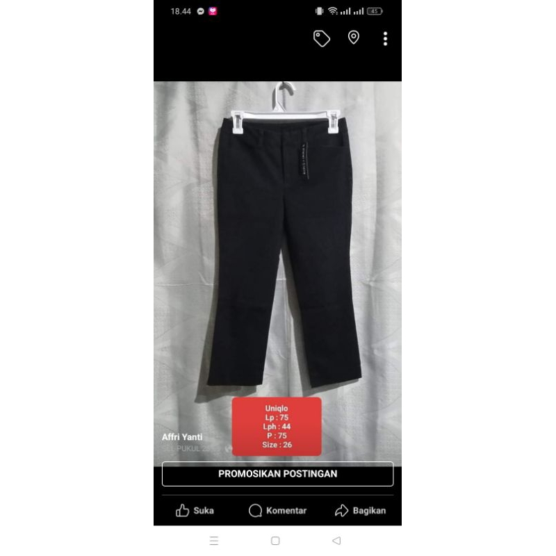 Celana Katun Wanita 7/8 ( Uniqlo )