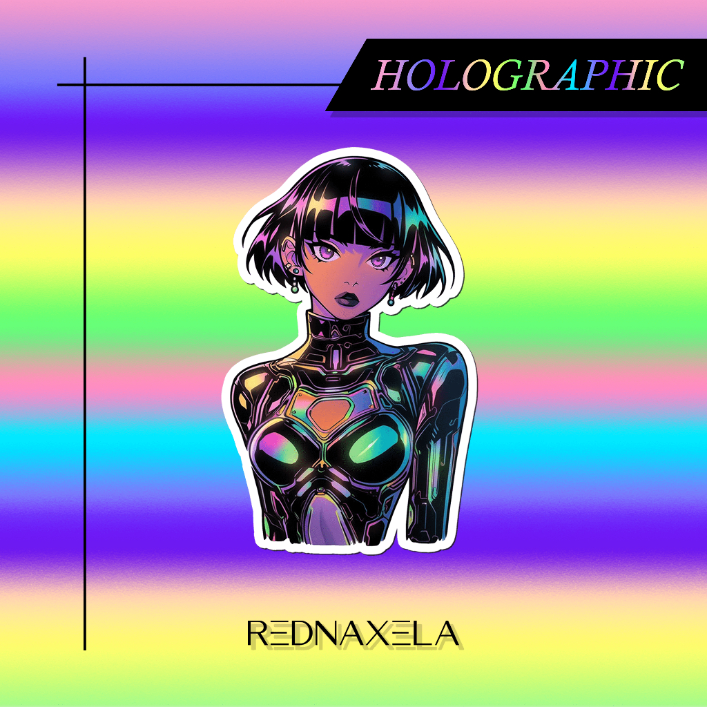 

Stiker Vinyl Hologram Cyberpunk Holographic Tech Suit Decorative Stickers