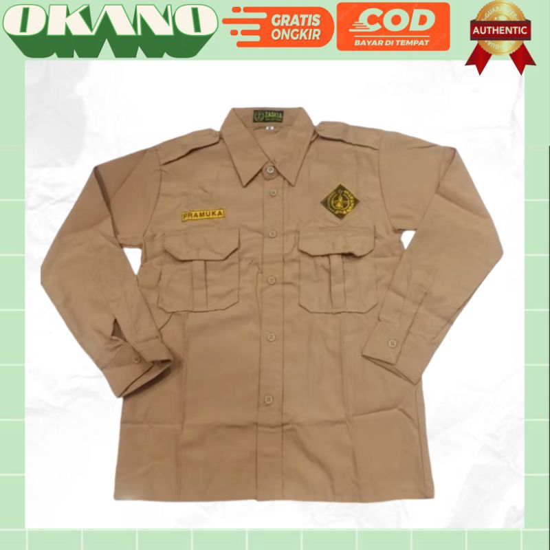 Baju Pramuka Lengan Panjang Laki Laki SD SMP SMA SMK / Kemeja Pramuka Lengan Panjang Seragam Sekolah