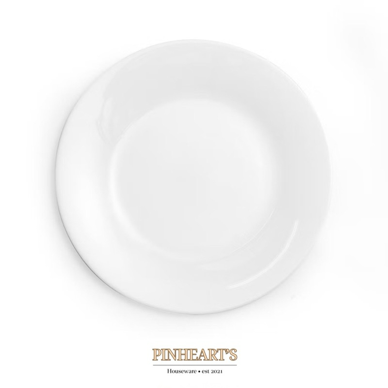 Piring Makan Taniti Ceper Putih Polos Piring Keramik