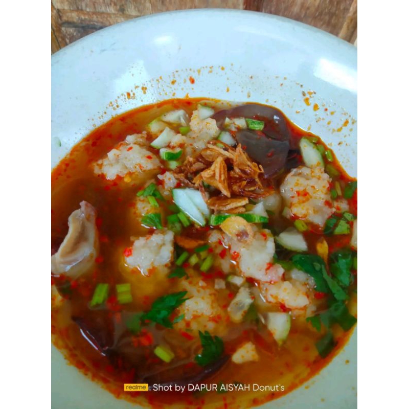 

Tekwan palembang ikan kakap kuah merah super pedas