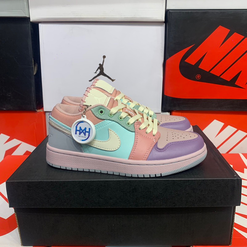 Sepatu Wanita Air Jordan 1 Low Pastel Pink Plum Mint - 13796