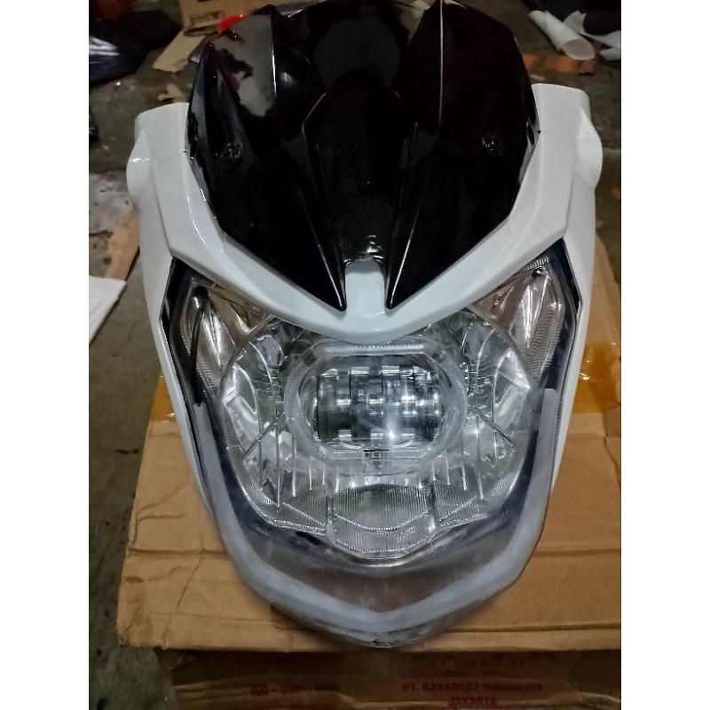 Kedok Reflektor Batok Kepala Lampu Depan New Vixion Lighting 2013 2014 2015 Custom Biled 4 Mata Set 