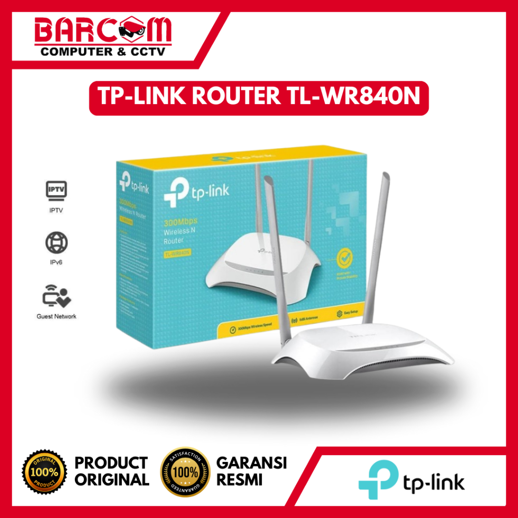 TP-LINK WIRELESS ROUTER TL-WR840N 300MBPS ROUTER / ACCESS POINT / EXTENDER / WISP - ORIGINAL TP-LINK