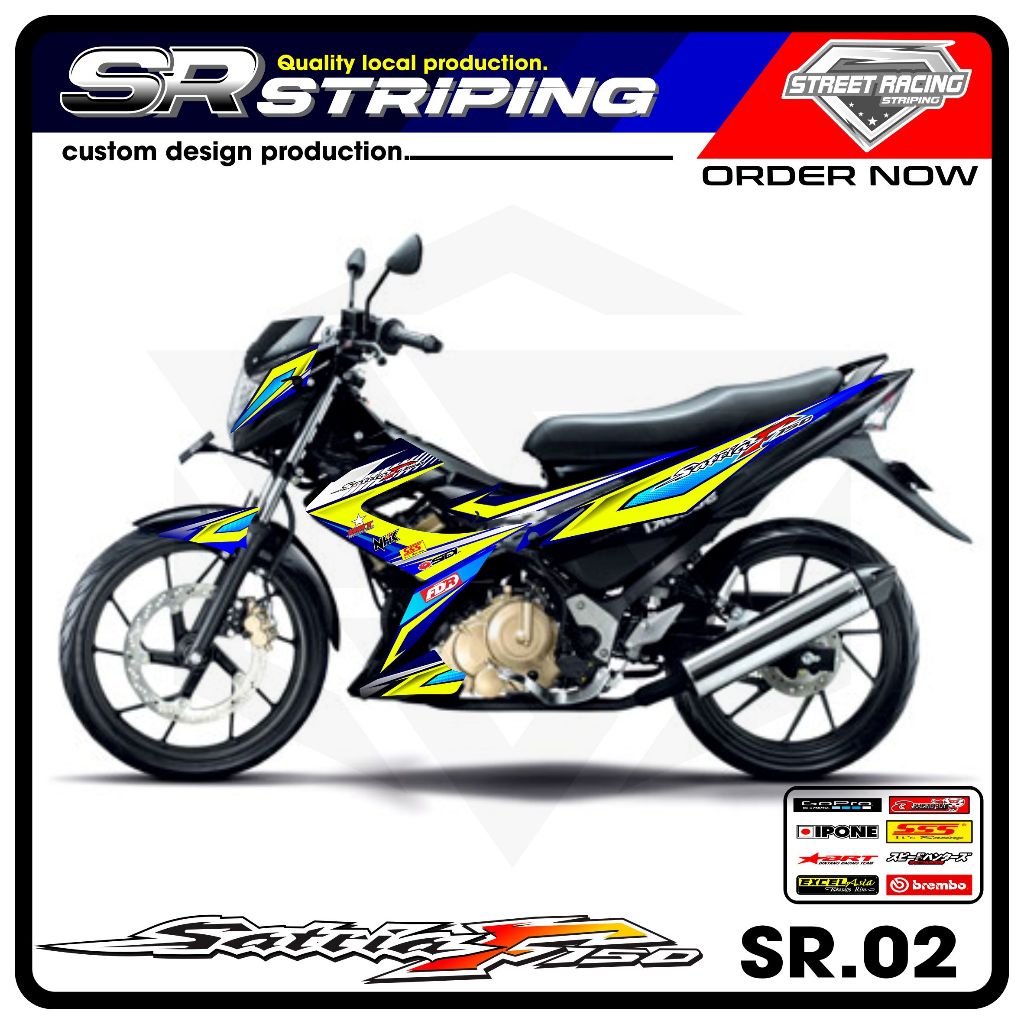 Stiker Striping Satria FU 2014 - Sticker Variasi Motor Satria FU 2014 Motif Racing SR.02