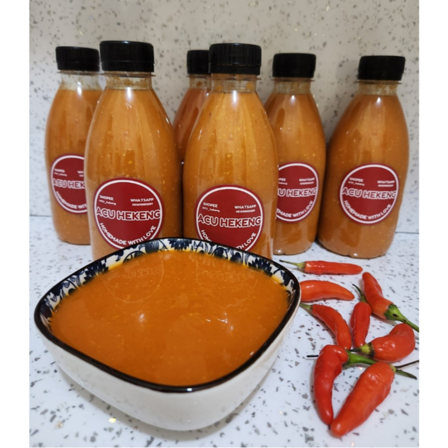 

Sambal cabe rawit / Sambal bakso / Sambal bakmi Premium Homemade 100% Asli Cabe Fresh 350 ml ( kental )