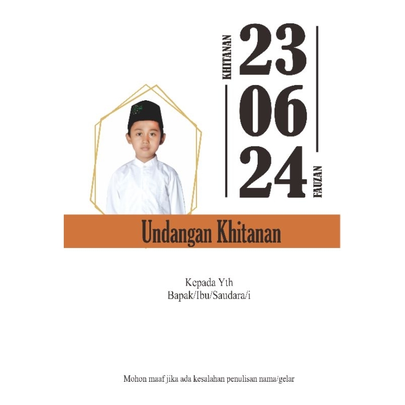 

Cetak undangan Khitanan eklusif dan elegant isi 100 pcs bahan tebal
