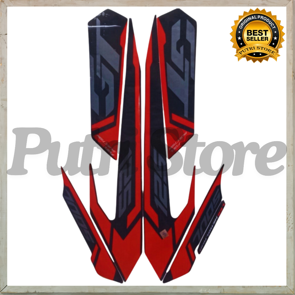 STIKER STRIPING HONDA MIO SOUL GT 2015 HITAM MERAH FULL STIKER LIS BODY MOTOR MIO SOUL GT 2015