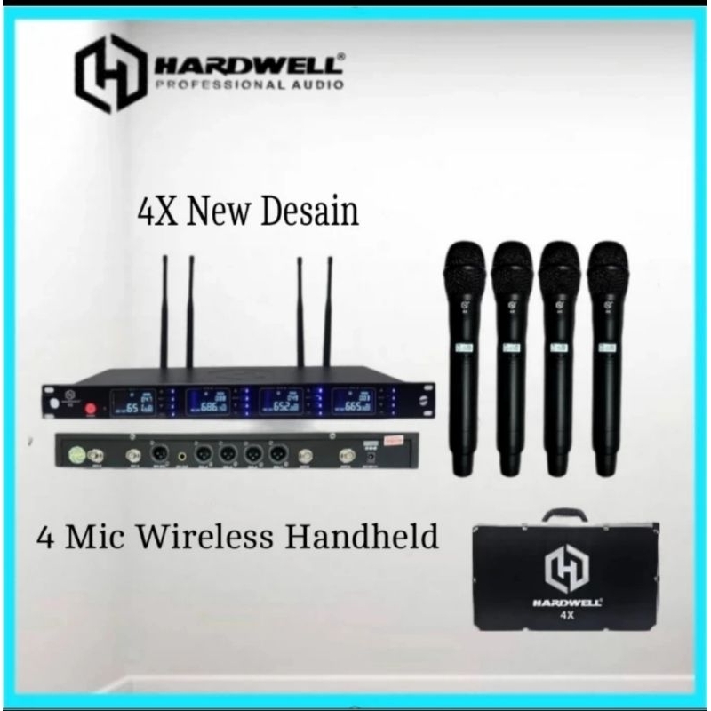 mic wireless hardwell 4X original 4mic wireless microphone