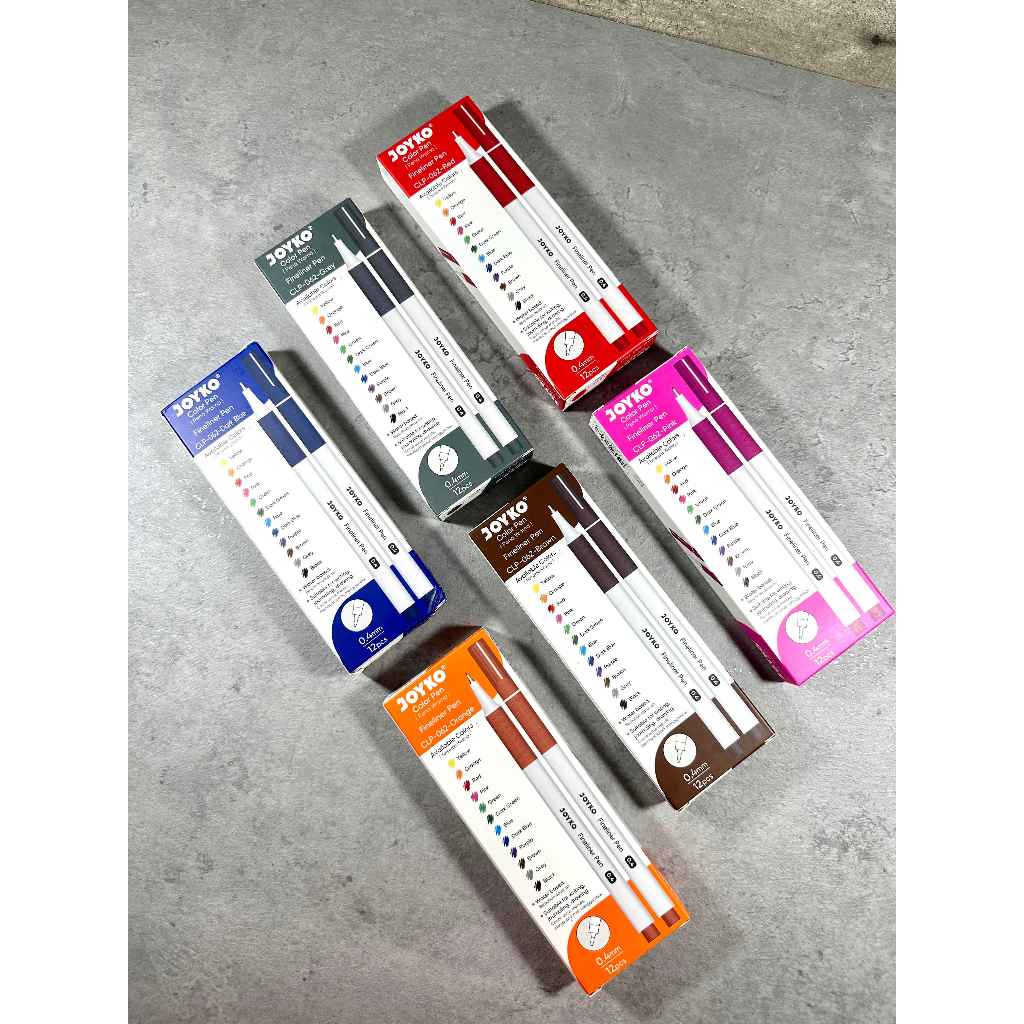 

(Pak)Fineliner Pen Pulpen Pena Warna Joyko CLP-062 0.4mm / Color Pena Joko CLP-062