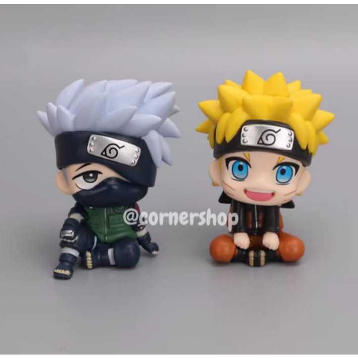 [CornerShop] ISI 2 Figurine Naruto Sasuke Duduk  Figur Miniatur Miniature Cake Topper Hiasan Kue Paj