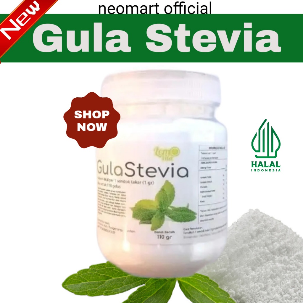 

Stevia Gula Lemovita 110gr (550 Gelas) - Gula Alami Tanpa Gula