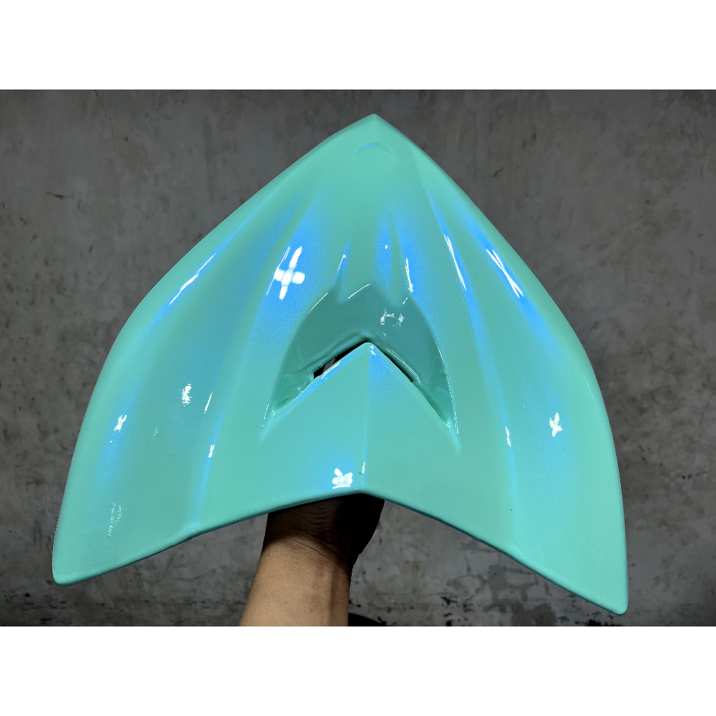 Cat Hijau Tosca Pastel Toping Lembayung Biru