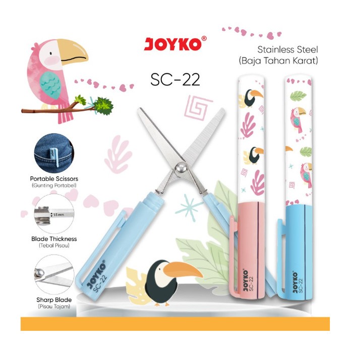 

Gunting Mini Lipat Travel Portable Scissors Joyko SC-22