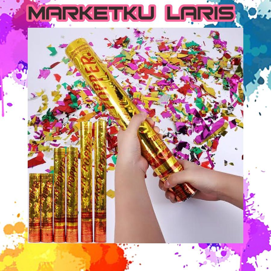 MKL Party Popper Confetti / Popper Pesta Ulang Tahun / Petasan Pesta Semburan Kertas Rainbow Colour 