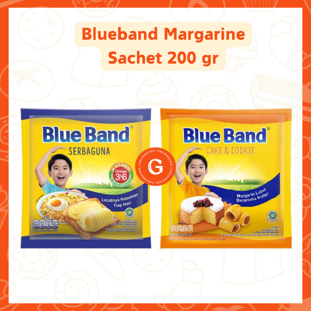 

Blueband Margarine Sachet 200 gr | BLUEBAND SERBAGUNA | BLUEBAND CAKE AND COOKIES