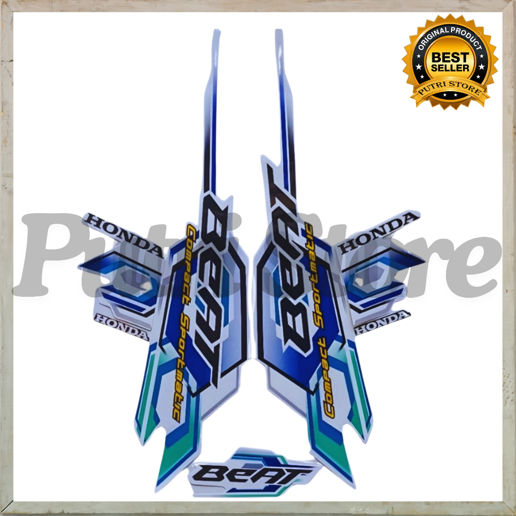 Sticker Striping Motor Honda Beat Karbu 2008 Putih list body motor beat Karbu