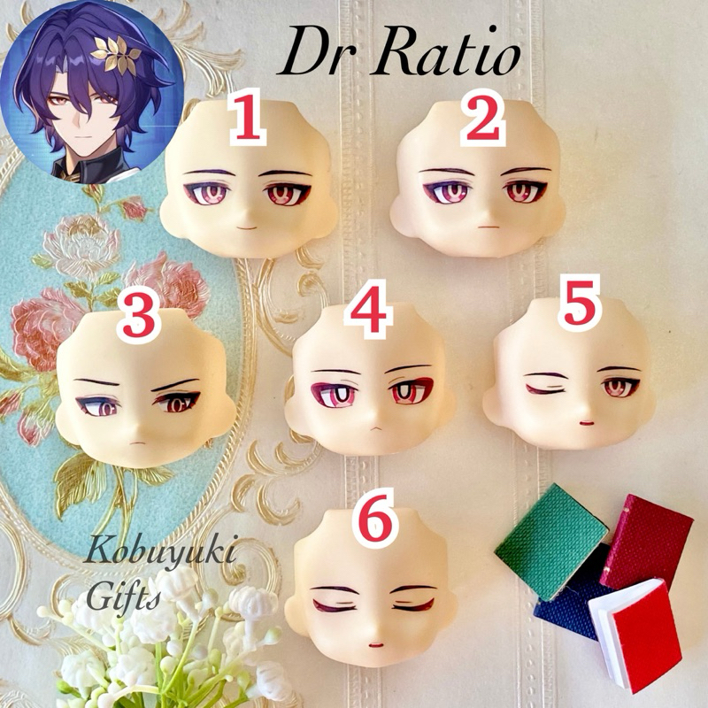 Dr Ratio Nendoroid Faceplate fanmade custom star rail doctor ratio faceswap wajah ob11 gsc face plat