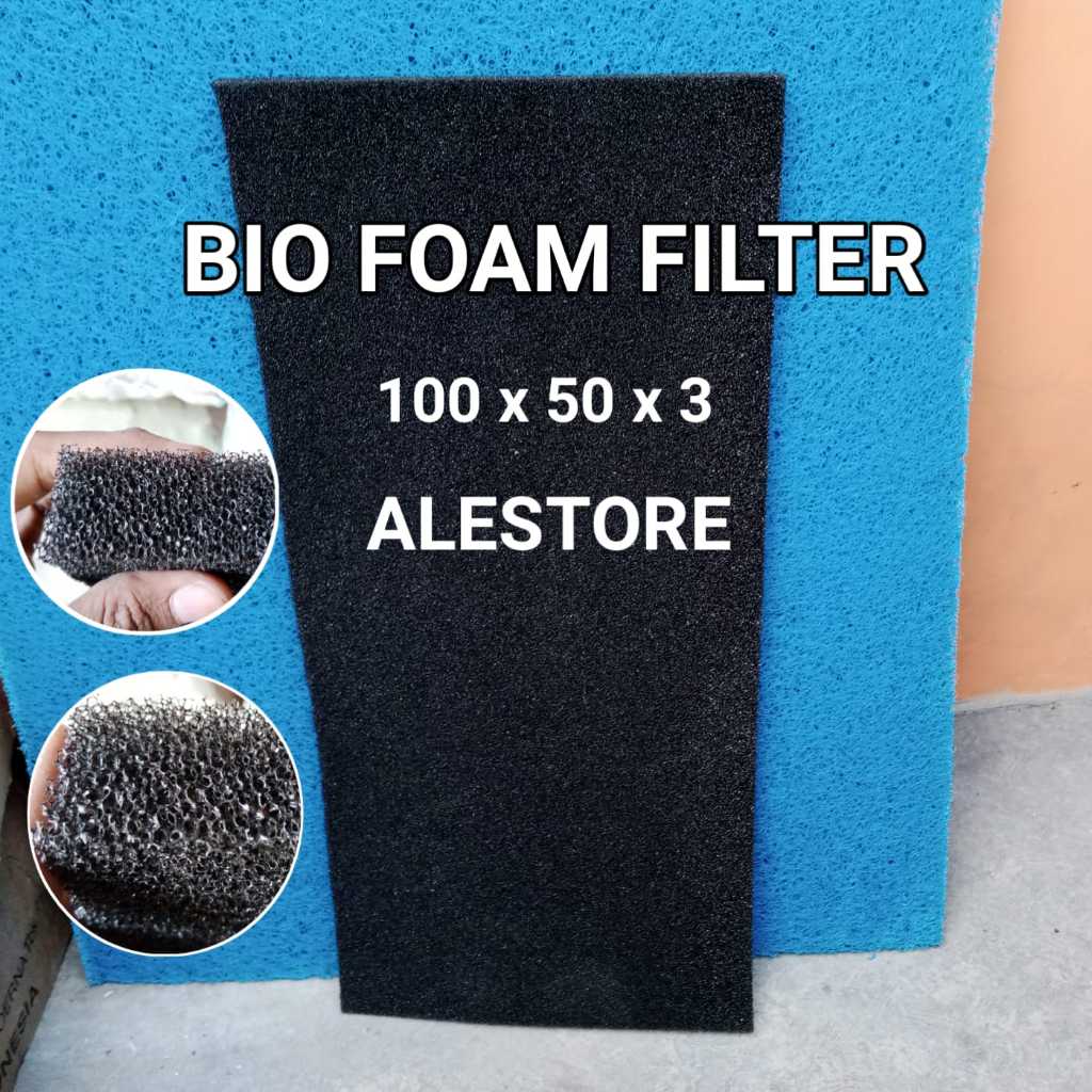 BIFIL Bio foam filter kolam koi dan aquarium Busa Hitam filter Spon filter media filter 100x50
