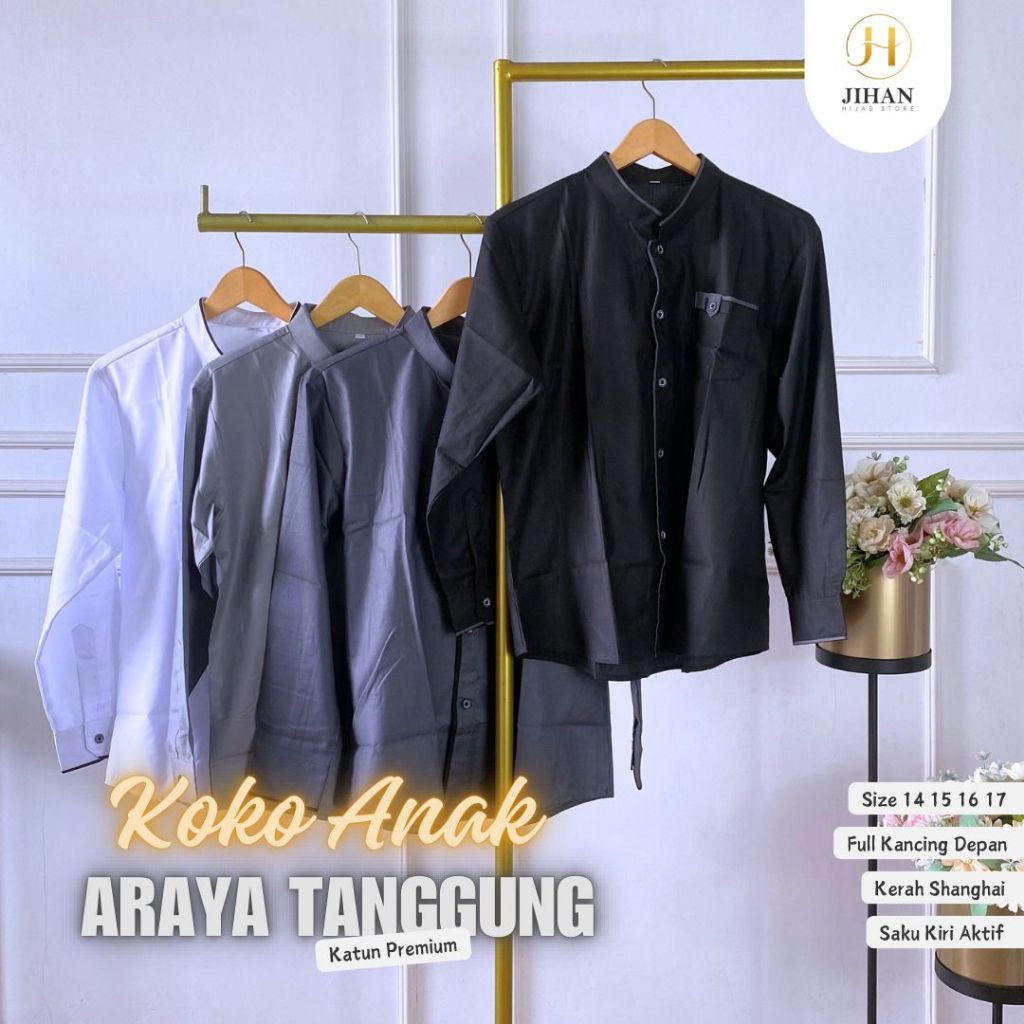Koko Anak Tanggung Katun Premium | Koko Araya Anak Tanggung | Koko Anak Tanggung Lengan Panjang Katu