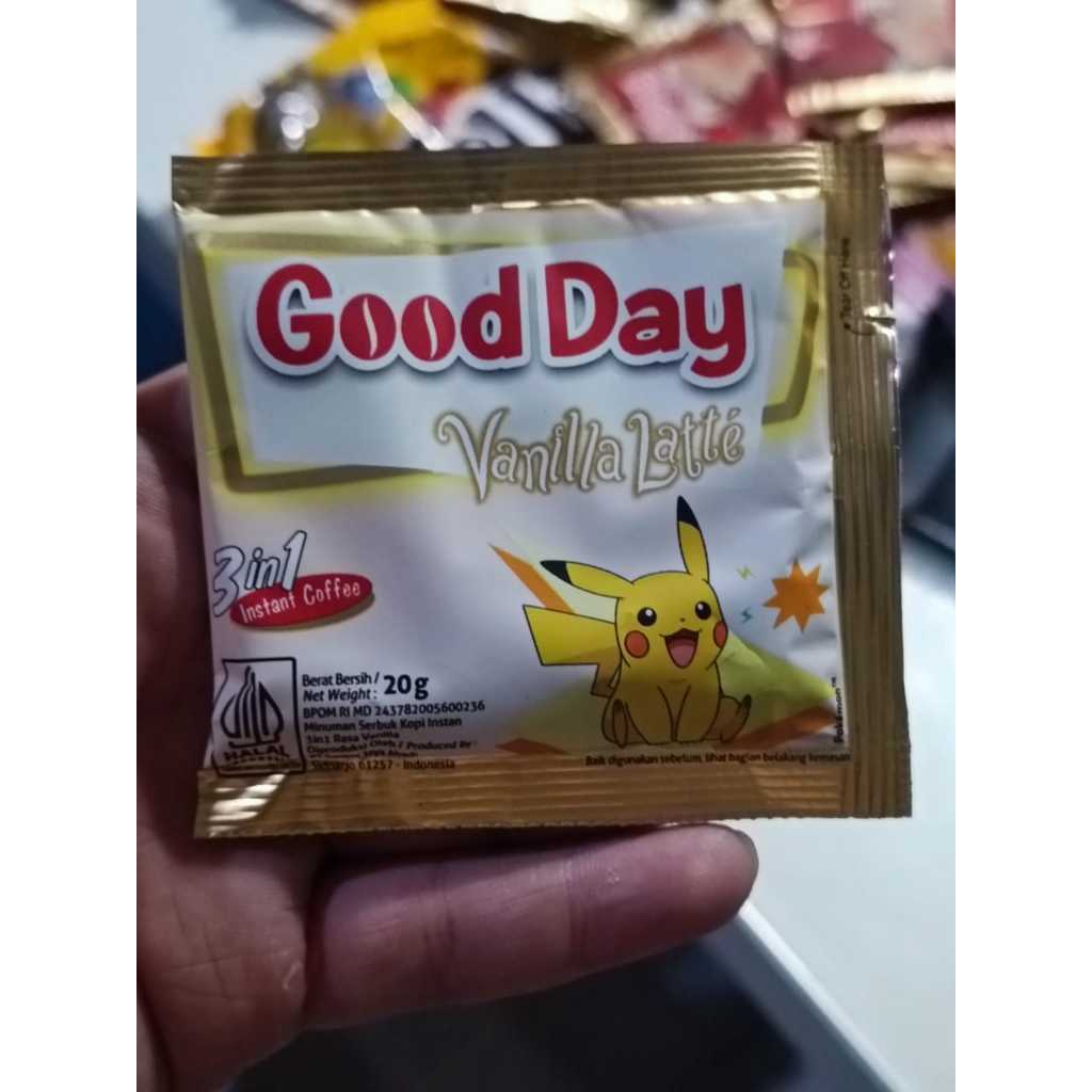 

Kopi Good Day Vanilla Latte X Pokemon Pikachu 3 In 1 Instant Coffee Sachet 20gr