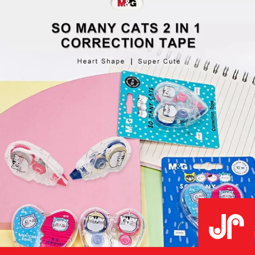 

M&G "SO MANY CATS"HEART SHAPE CORRECTION TAPE/ TIPEX KERTAS SEKOLAH /TIP EX ANAK HACT1257