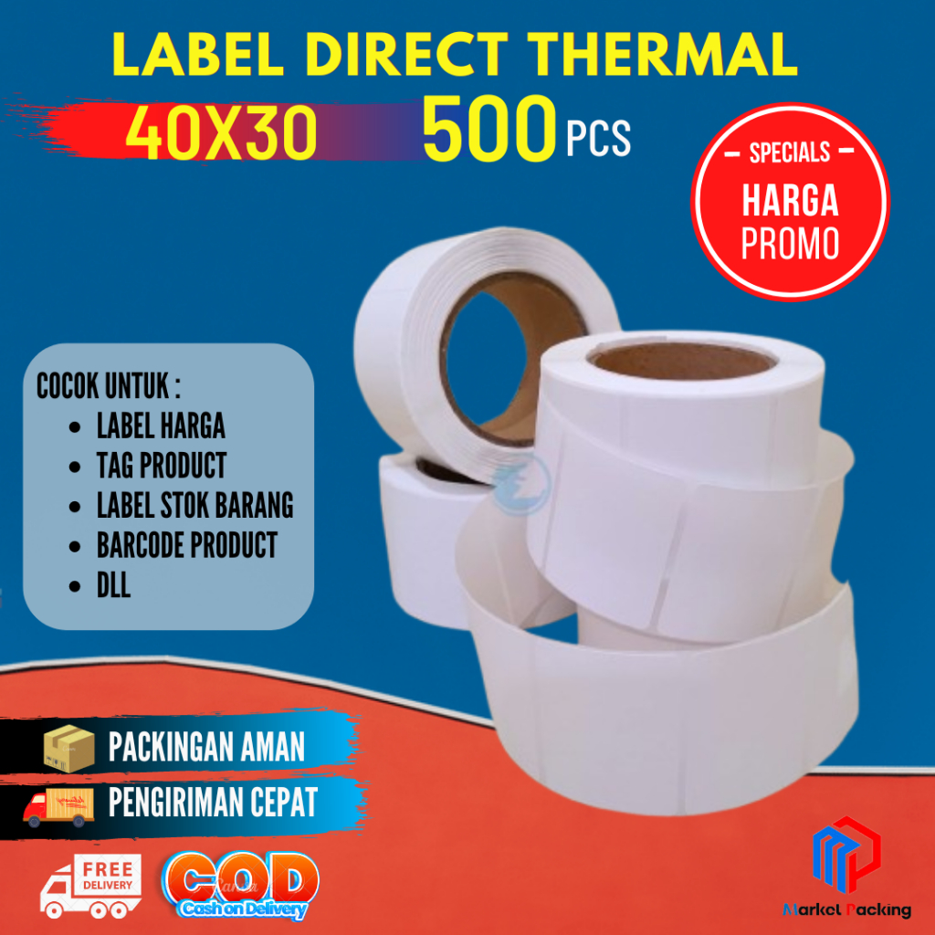 

KERTAS THERMAL 40X30 MM / LABEL THERMAL BARCODE 1 LINE