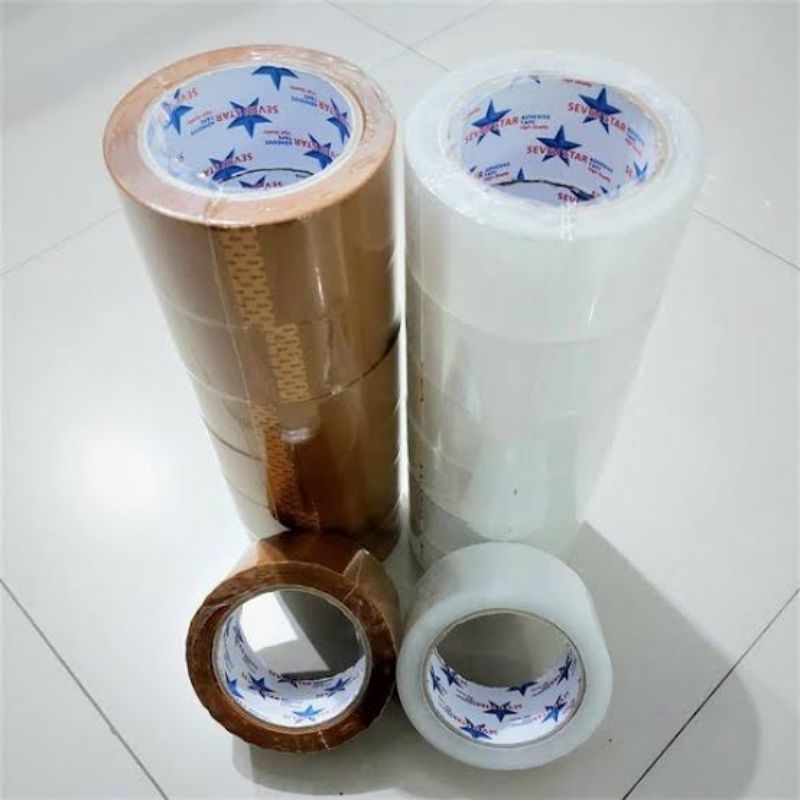 

Lakban Bening dan Coklat Buat Packing | Lakban SevenStar | Lakban Coklat | Lakban Bening