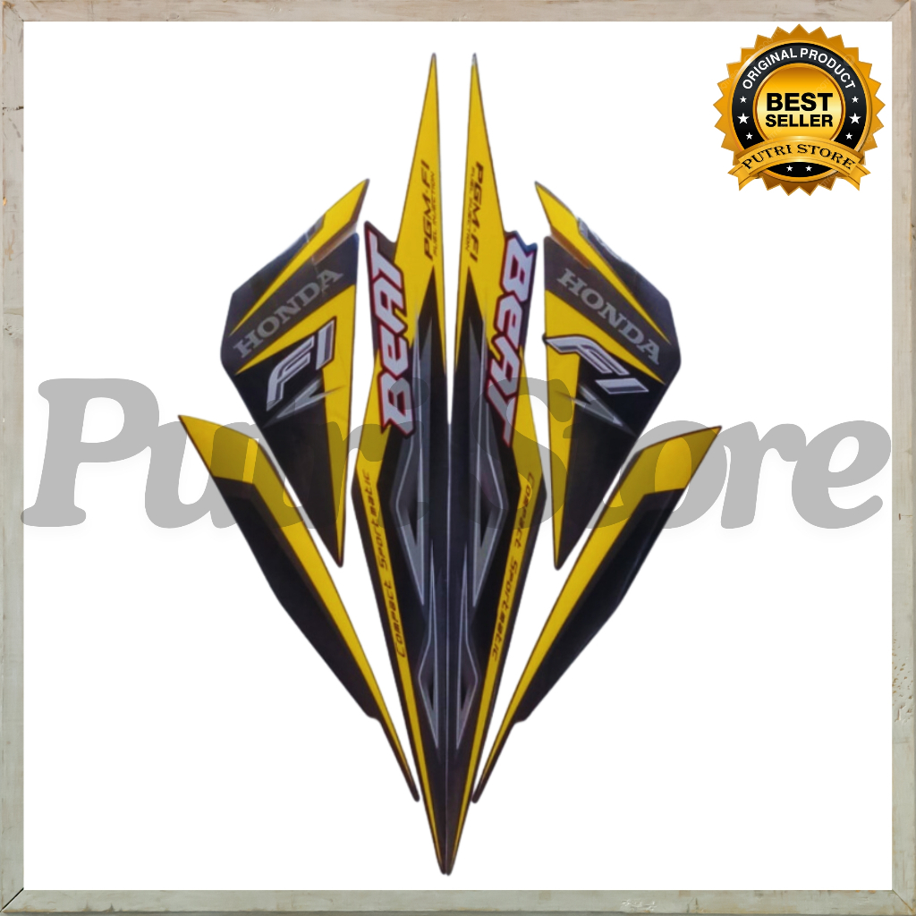 Stiker Striping Honda Beat Combi 2014 Hitam Kuning List Stiker Standar Beat Combi 2014 Berkualitas