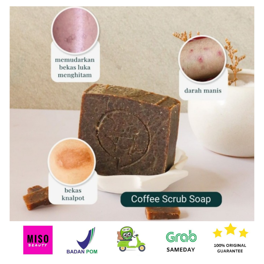Biotalk Coffee Scrub Soap | 120 gram | Sabun Mandi Kopi Natural Handmade untuk Bekas Luka Strechmark