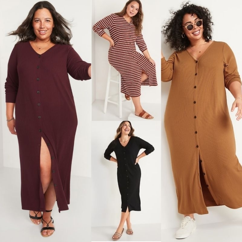 old navy rib knit kancing depan cardi dress