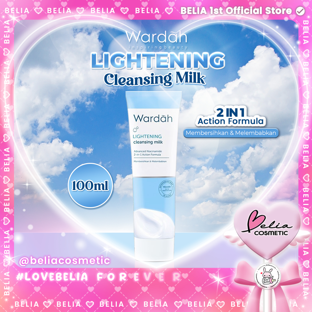❤ BELIA ❤ WARDAH Lightening Cleansing Milk 100ml | Cleanser Niacinamide Pembersih Wajah Mencerahkan