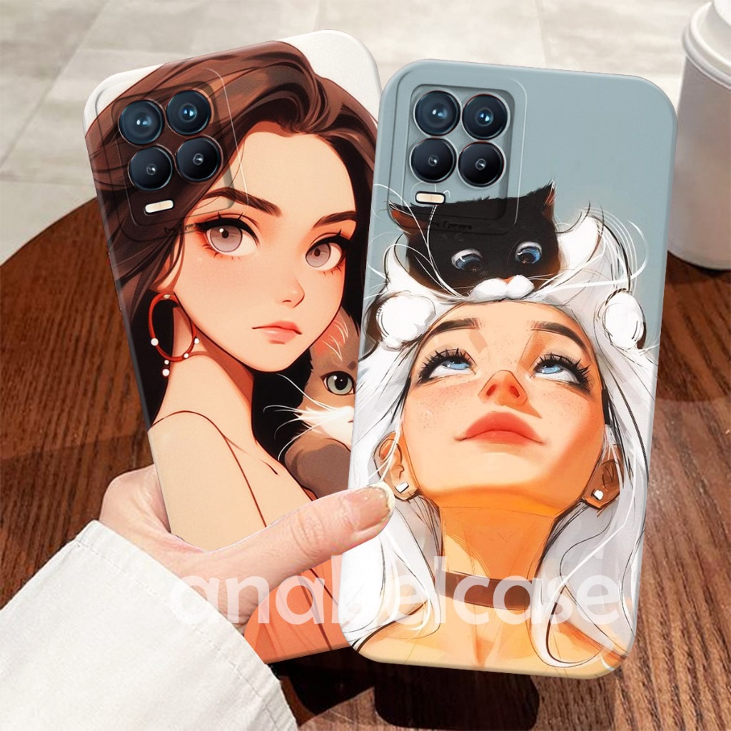 Softcase Realme 8 8pro 8 5G 8i 9i 9 9pro 9pro plus 10 4G 10pro 10pro plus 11 Motif Kucing Cantik - C