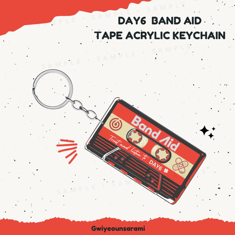 Day6 Band Aid Cassette Tape Acrylic Keychain