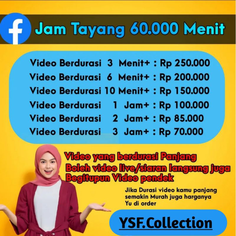 Aman Untuk Monet Jam Tayang 60.000 menit Facebook Pro / Facebook Halaman