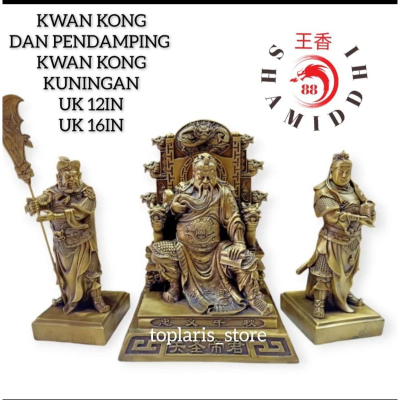 Patung Kwan Kong Set Kuningan TPO