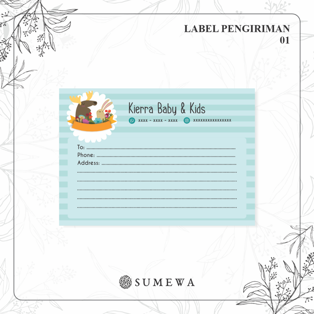 

Label Pengiriman Online Shop / Label Paket / Label Alamat / Sticker Pengiriman / Sticker Resi / Label Olshop - 01