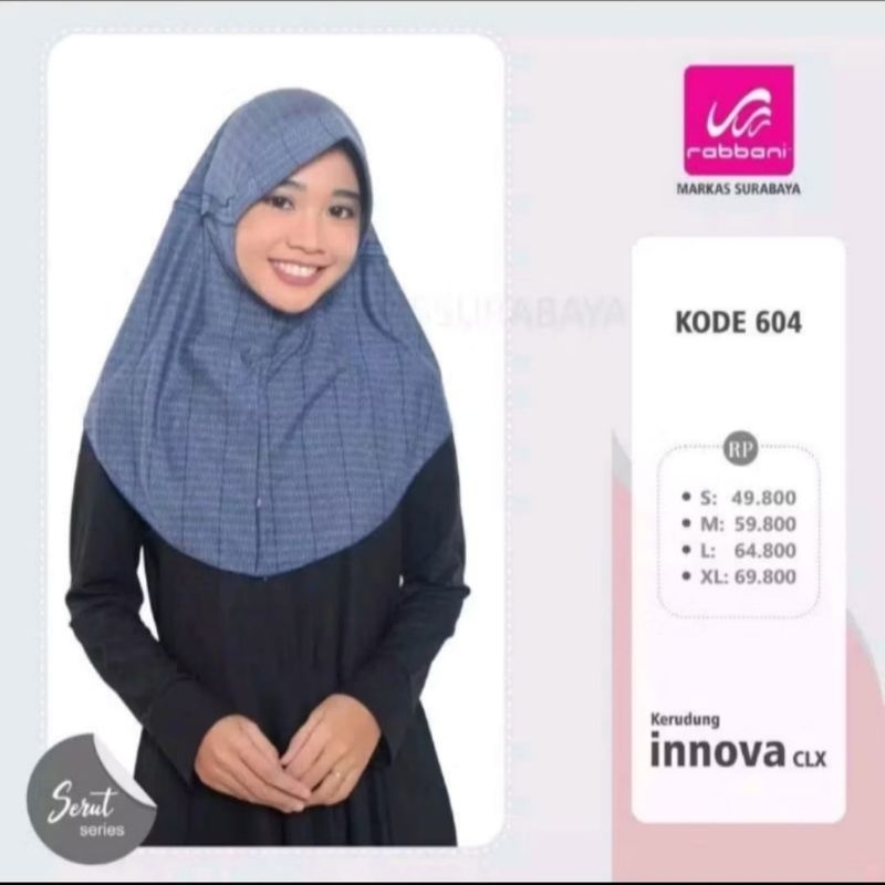 size [XL] [BEST SELLER] Kerudung Innova CLX Rabbani 100%Ori